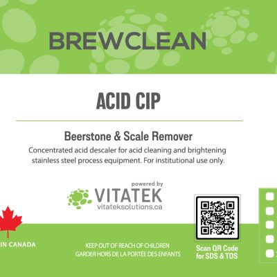 BrewClean | Acid CIP,| Concentrated Nitric Acid and Phosphoric Acid blended no-foam cleaner and scale remover for use in breweries and beverage manufacturing plants | Vitatek Solutions, kelowna, Vancouver, Burnaby Chilliwack,, Surrey, BC, Canada